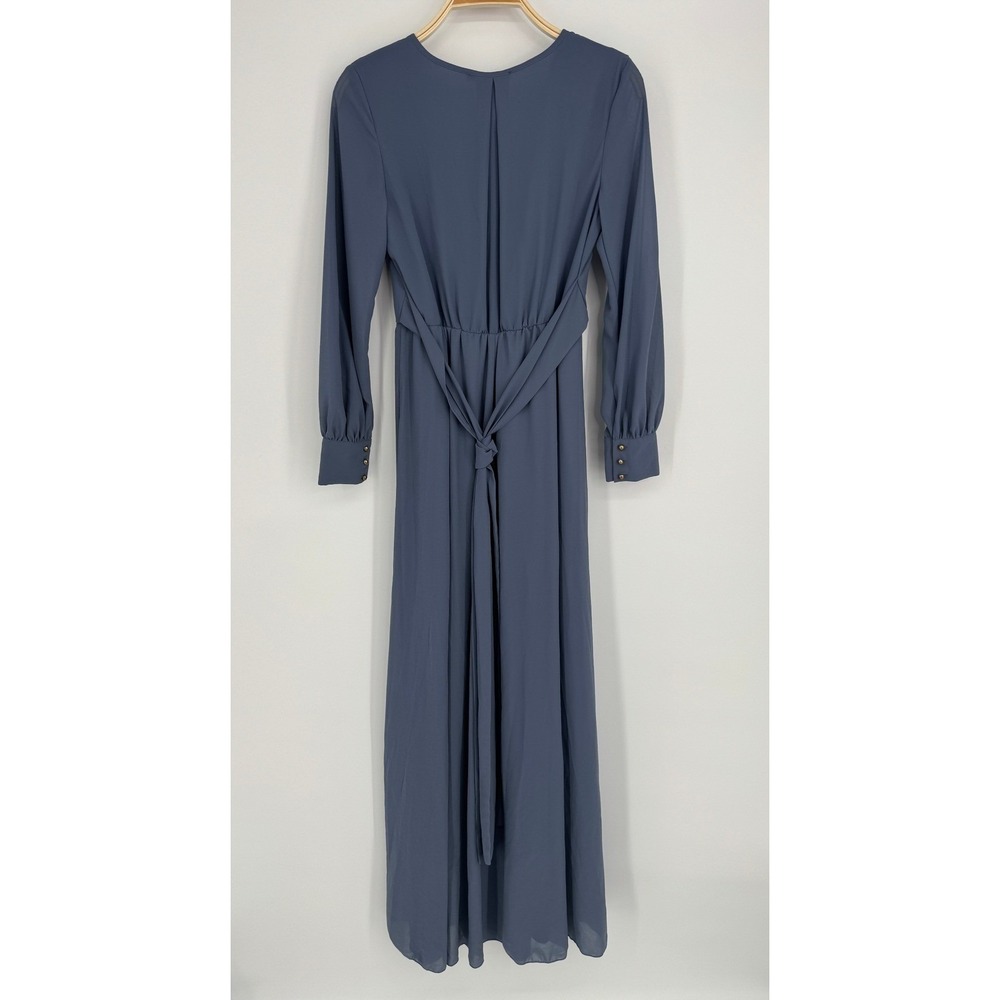 Baltic Born Lydia Maxi Dress Small Slate Blue Long Sleeve Formal Elegant Event - Picture 6 of 10